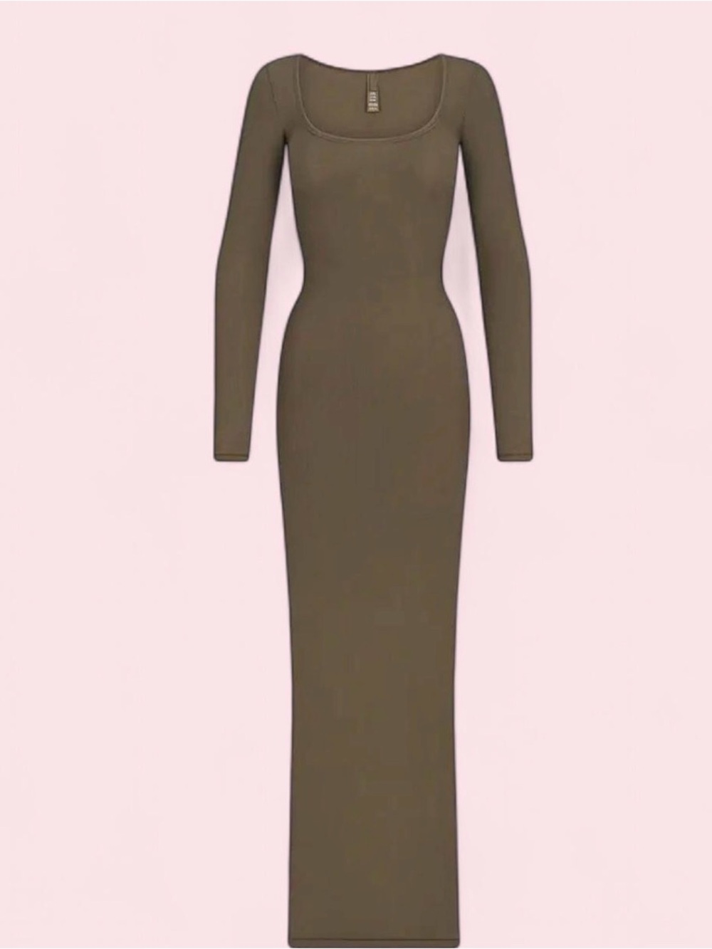 Skims lounge long sleeve dress olive green